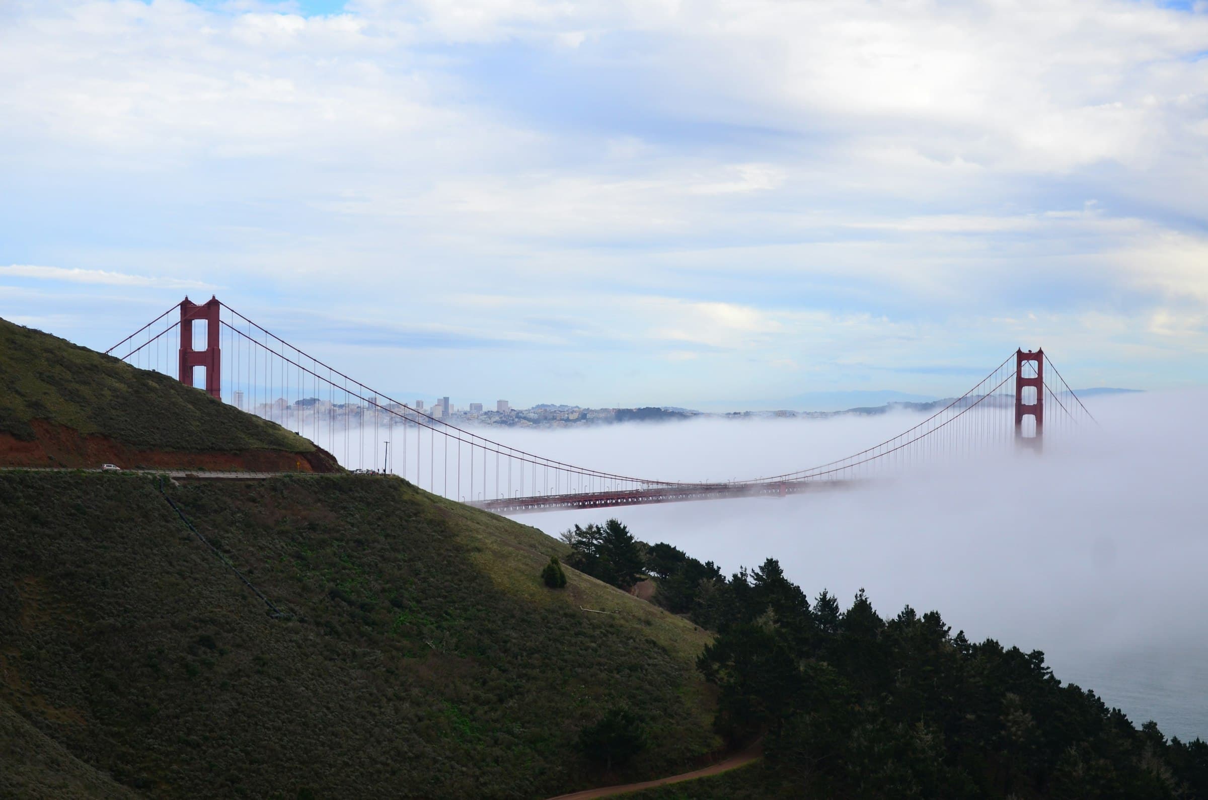 Fog over the Marin headlands and the Golden Gate